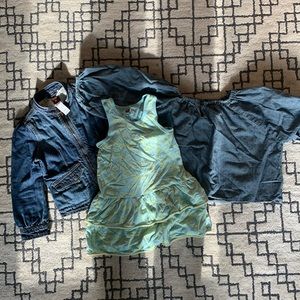 Tea Collection Size 4 bundle: 1 jean jacket, 1 chambray top, 1 sun dress.